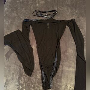 Roma Black Shimmer Bodysuit
